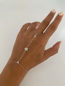 Nuevos Diseños de Pulseras de Mano con Baño de Oro, Dijes Geométricos de Estrella, Ojo y Corazón, Pulsera Esclava con Anillo <span class=keywords><strong>para</strong></span> Mujer - Product Image 5