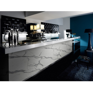 طاولة بار حديثة من السطح الصلب مع إضاءة LED للمطاعم ومحلات العصائر والمقاهي، كرسي بار جديد مع عرض على الجدار الخلفي - Product Image 4