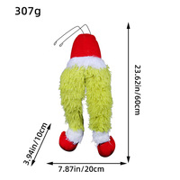 Peluche de Noël Grinch verte en gros, jouet en peluche de dessin animé Grinch, ornement de Noël, décoration de l'arbre, bras d'elfe, monstre en fourrure, poupée
