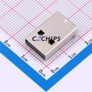 U-G-04WD-W-01 USB Connector Bent Lead Through Hole Connector Type-A USB 2.0 Male Right Angle Insert - Product Image 1