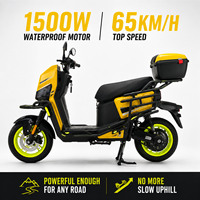 Moto électrique sans balais 1500W, 65 km/h, charge utile 250 kg, double tension 60V/72V avec barre de protection intégrale pour trajets quotidiens et transport de marchandises