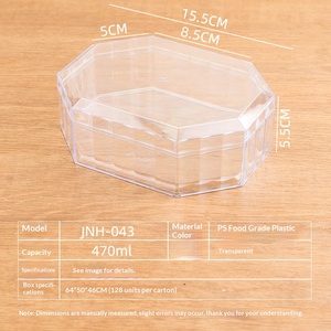 Boîte de rangement octogonale en plastique transparent avec couvercle, conteneur de qualité alimentaire pour biscuits, bonbons, collations, emballage cadeau, présentation - Product Image 4