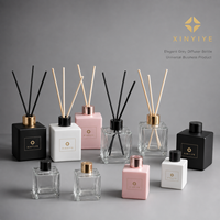 Flacon de parfum de luxe en verre carré plat, base épaisse, flacon de parfum vide, impression personnalisée, couleur personnalisable