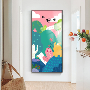 Porche decoración pintura dibujos animados bosque ilustración animal moderno simple pasillo final mural pasillo pintura colgante - Product Image 6