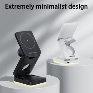 Estación de carga inalámbrica plegable Schitec 3 en 1 base de carga de inducción rápida para iPhone Samsung Phone Watch - Product Image 3