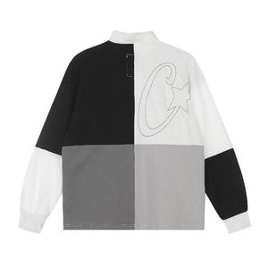 Nouveau polo brodé color-block tendance, style streetwear, hip-hop, coupe ample et décontractée, haut de base CORTEIZ - Product Image 3