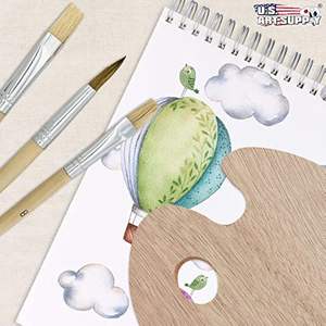 طقم فرش تلوين للفنانين مكونة من 12 قطعة مع لوحة طلاء خشبية 9 بوصة × 12 بوصة - Product Image 6