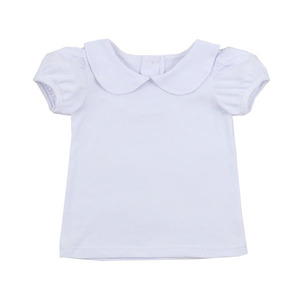 2025 monogramme enfant en bas âge T-shirt mignon Pater Pan col enfants vêtements doux coton filles T-shirt - Product Image 5