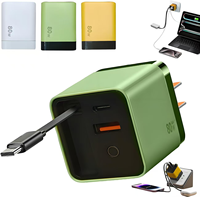 Servicio Integral de Cargadores USB PD de 80W para UE/EE. UU./Reino Unido y Adaptador con Cable USB C Retráctil, Carga Rápida para Teléfono Móvil