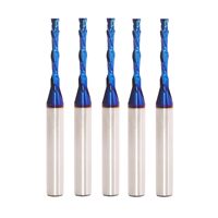 Fresa espiral de carburo de tungsteno RUIMENG con recubrimiento nano azul para CNC, brocas de router OEM 45 Helix Downcut UDF58 para madera, PVC, MDF, acrílico CNC