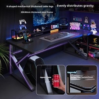 Bureau d'ordinateur en métal Bureau de jeu à domicile avec surface d'écriture en panneau de particules au design épaissi pour le bureau et la chambre à coucher