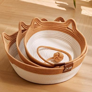 Hete Aanbieding Natuurlijke <span class=keywords><strong>Rattan</strong></span> Kattenbed Hol Handgemaakt Opvouwbaar Katoenen Touwmandje Hot Selling Huisdierenbedden Modieuze Stijl voor Honden Huisdieren - Product Image 3