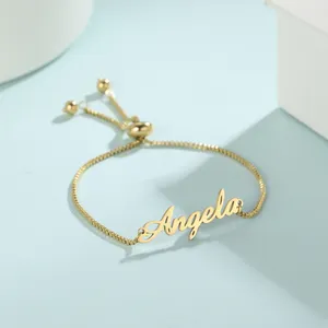 Personal isierte benutzer definierte Name Armband für Frauen Baby Mädchen Schmuck Gold Farbe Edelstahl verstellbare Kette Armbänder