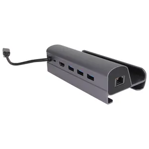 VCOM 6 IN 1 yerleştirme istasyonu Tv baz standı USB Hub alüminyum alaşım tutucu Dock 60hz PD şarj Ethernet portu için buhar güverte