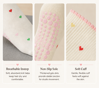 Chaussettes de Pilates pour femmes, chaussettes à double grip personnalisées pour la remise en forme en salle, la danse classique, le yoga antidérapant, chaussettes de Pilates en coton