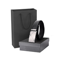 Ceinture personnalisée en cuir véritable de vache avec boucle automatique en métal, ceinture noire, cadeau pour homme