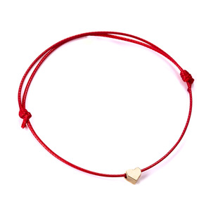 2024 hợp thời trang màu đỏ chuỗi chủ đề l-ove Vòng đeo tay có thể điều chỉnh làm cho một mong muốn thẻ giấy dệt vòng đeo tay tình bạn cho cặp vợ chồng tình yêu - Product Image 1