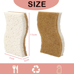 Phân Hủy Sinh Học Tự Nhiên Ủ Cellulose Dừa Óc Chó Scrubber Miếng Bọt Biển Thân Thiện Với Môi Nhanh Chóng Làm Khô Món Ăn Bọt Biển Bọt Biển - Product Image 2