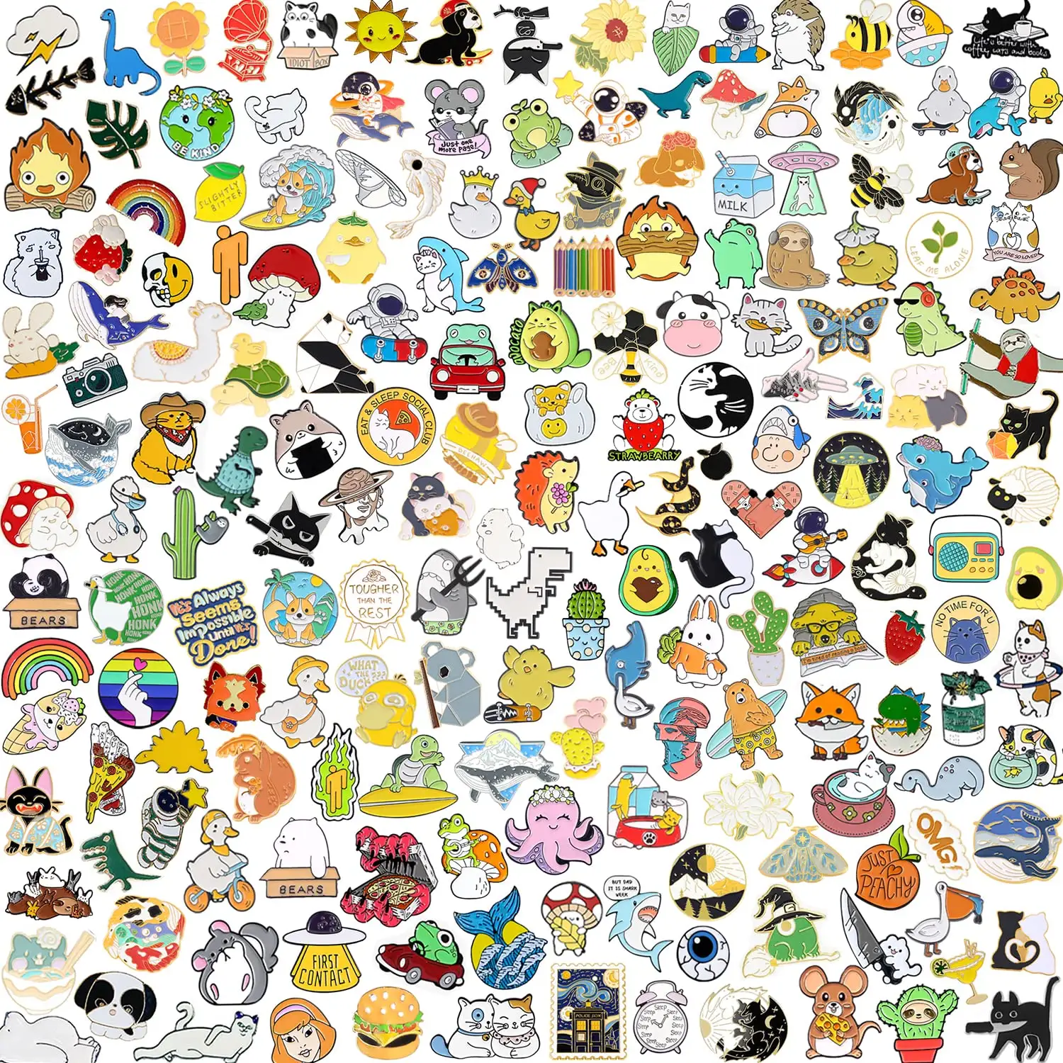 Assorted badges brooch bulk funny button set lapel custom soft enamel metal cartoon pin for backpack cloths