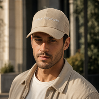 Casquette Trucker 6 Panneaux en Maille Respirante avec Logo Brodé Personnalisé, Réglable, Protection Solaire, Style Urbain, Unisexe, Sport et Plein Air