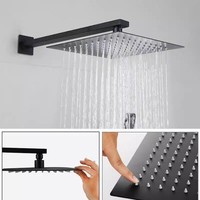 Système de robinets de douche noir salle de bain mural pluie Kit de douche de luxe dissimulé boîte intégrée mitigeur d'eau chaude et froide