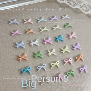 2025 50 pièces/sac <span class=keywords><strong>Mini</strong></span> arc Nail Art accessoire 3D noir blanc <span class=keywords><strong>Macaron</strong></span> couleur poudre avec AB strass portable ongles breloques - Product Image 4