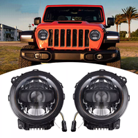 HYNBYZJ Phares LED 9 pouces 24V 10000 Lumens 50W Faisceau Haut/Bas Plug & Play avec DRL pour Wrangler JL Gladiator JT 2018-2024 Nouveaux