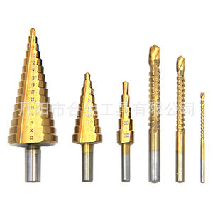 Mr Drill Step Drill Bit 4-32mm Triangular Shank Gold Finish Metal Drilling <b>Tool</b> Set - Product Image 1