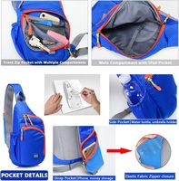 Sac bandoulière en polyester avec logo personnalisé, imperméable, petit sac à bandoulière unisexe, sac de poitrine, sac à dos de jour avec poche latérale en mesh, sac de sport