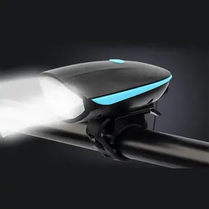 2021 Nieuwe Waterdichte Head Light Fiets Lamp 120 Db Luid Horn Alarm Bell Waarschuwing Oplaadbare Led Fiets Front Light