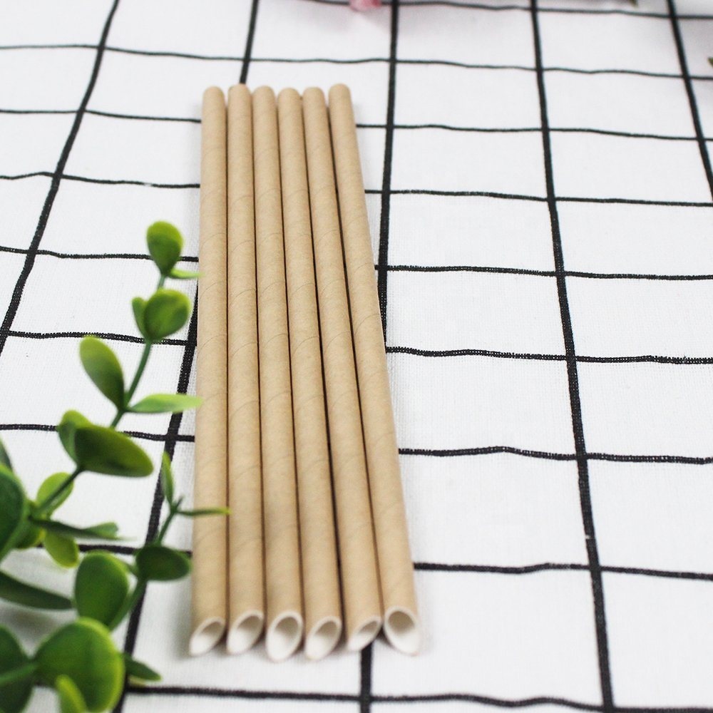 High Quality Biodegradable Eco-Friendly Disposable Natural Color Paper Straw for Drinking