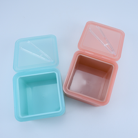 Boîte carrée colorée en plastique de 300g pour masques cosmétiques et masques pour les yeux avec couvercle à rabat – Emballage pour soins de la peau