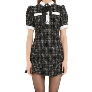 Vestido de Mujer de Alta Calidad Personalizado, Nuevo Vestido de Primavera con Mangas Abullonadas, Cuello con Botones y Lazo, Diseño Elegante, Mini Vestido con Aroma Delicado - Product Image 2