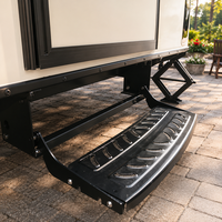 Marchepied manuel HOMFUL pour camping-car, en acier avec revêtement en poudre, trous de drainage, robuste, antidérapant, capacité de charge de 150 kg, pour camping-car, caravane