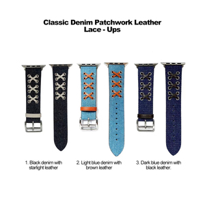 Denim Leather Strap for Apple Watch Band Series 8 7 6 SE Replacement Bracelet Ultra 49 41 45mm Luxury Band 38 42mm Correa IWatch - Product Image 2