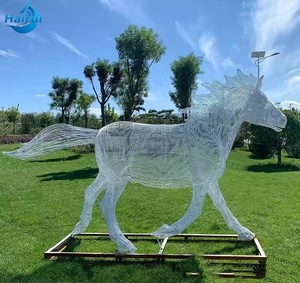 Sculpture de cheval de Cendrillon éclairée en 3D, personnalisée en usine, pour décoration de mariage - Product Image 4