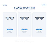 Lunettes audio intelligentes OEM Bluetooth 6.0 à oreilles libres avec réglage de teinte à 3 niveaux et assistant vocal