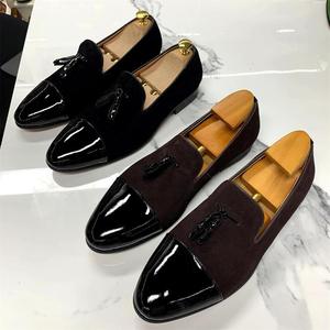 Zapatos casuales de cuero charol mate con diseño de parches para hombre, los más vendidos, zapatos de vestir formales de negocios y Oxfords de cuero para hombre - Product Image 3