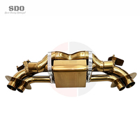 Tubi di Scarico Catback Placcati in Oro SD per Porsche 911 Carrera 992 3.0T 2019-2026, Scarico Prestazionale con Valvola e Silenziatore