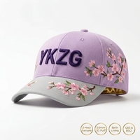 Casquette de baseball en coton à 6 panneaux avec broderie 3D personnalisée, couleur contrastée, boucle argentée - Unisexe, streetwear, casquette de papa
