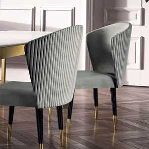 现代风格热卖餐厅咖啡厅upholsteried pu皮革木质餐椅