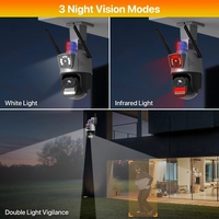 Wistino 8MP ICsee Lente dual PTZ Cámara inalámbrica Audio Video Vigilancia Sirena Alarma Sistema de seguridad para el hogar Wifi Cámara de red IP