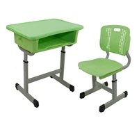 Ensemble de chaise et de bureau d'école ergonomique empilable en plastique moderne de qualité supérieure, réglable en hauteur, pour enfants - Écologique et durable