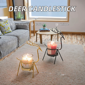 Creative Classic Deer Shape Metal Iron Wire Candleholder Simple Home Living Dining Room Table Decoration for Metal Lanterns - Product Image 2