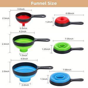 Juego de 3 Embudos Plegables de TPR+PP de Grado Alimenticio para Cocina, Personalizados, Nuevos, en Tamaños Pequeño y Grande - Product Image 2