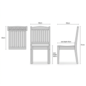 Chaises de jardin empilables élégantes, durables, modernes, en teck léger, pour une utilisation en extérieur sur la plage - Product Image 2