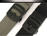 Ceinture en nylon pour hommes avec boucle automatique Ceinture à boucle automatique sans dents Ceinture d'entraînement en toile simple pour hommes