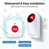 Système d'alarme SOS avec bouton de panique 433 MHz, étanche en ABS, portée de plus de 300 m, installation facile, pour personnes âgées et handicapées, utilisation dans les toilettes