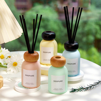 Diffuseur de parfum sans flamme DIY avec couvercle de bouteille d'aromathérapie écologique coloré, fleurs séchées, vide, marque OEM, fabriqué en Chine, pour la maison et l'intérieur