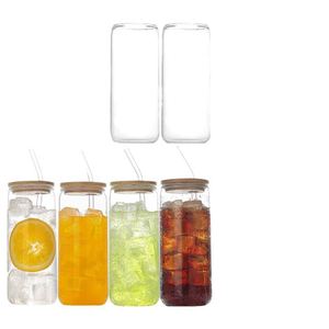 Vaso de Melamina Transparente de Borosilicato de Alta Calidad de 16 oz con Tapa de Bambú, Vaso de Gran Capacidad para Cerveza y Bebidas - Product Image 2